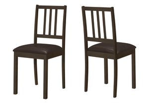 English Elm Dining Chair Set Of 2 - Upholstered Faux Leather With Brown Wood Legs For Modern Dining Spaces B2710P218866