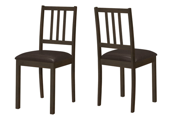 English Elm Dining Chair Set Of 2 - Upholstered Faux Leather With Brown Wood Legs For Modern Dining Spaces B2710P218866