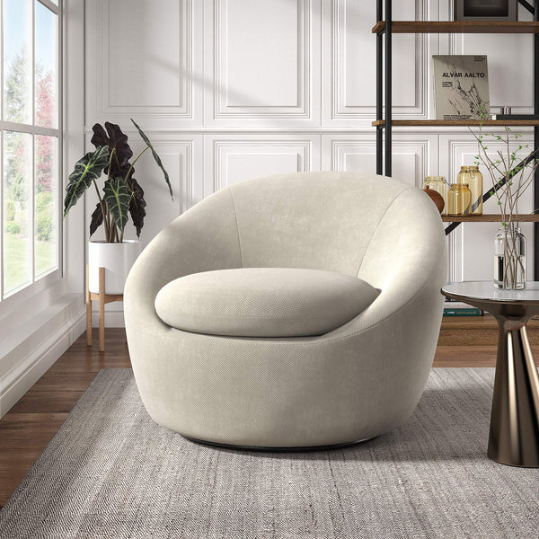 Norell Chenille Swivel Accent Chair with 360 Degree Base for Living Rooms