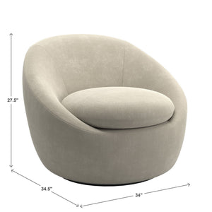 Norell Chenille Swivel Accent Chair with 360 Degree Base for Living Rooms