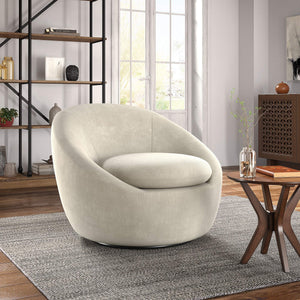 Norell Chenille Swivel Accent Chair with 360 Degree Base for Living Rooms