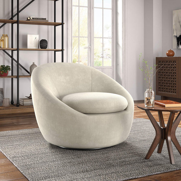 Norell Chenille Swivel Accent Chair with 360 Degree Base for Living Rooms