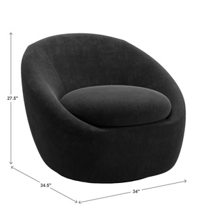 Norell Chenille Swivel Accent Chair with 360 Degree Base for Living Rooms
