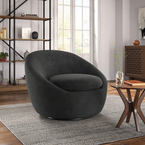 Norell Chenille Swivel Accent Chair with 360 Degree Base for Living Rooms