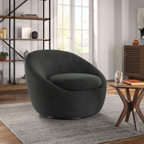 Norell Chenille Swivel Accent Chair with 360 Degree Base for Living Rooms
