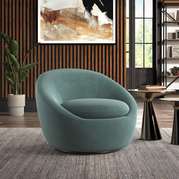 Norell Chenille Swivel Accent Chair with 360 Degree Base for Living Rooms
