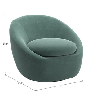 Norell Chenille Swivel Accent Chair with 360 Degree Base for Living Rooms