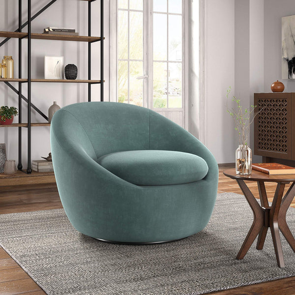 Norell Chenille Swivel Accent Chair with 360 Degree Base for Living Rooms