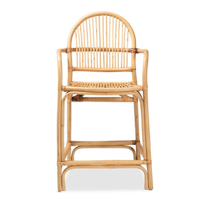 English Elm Modern Boho Rattan Rod Dining Chair Set of Two with Crisscross Base for Casual Spaces B2750P420359