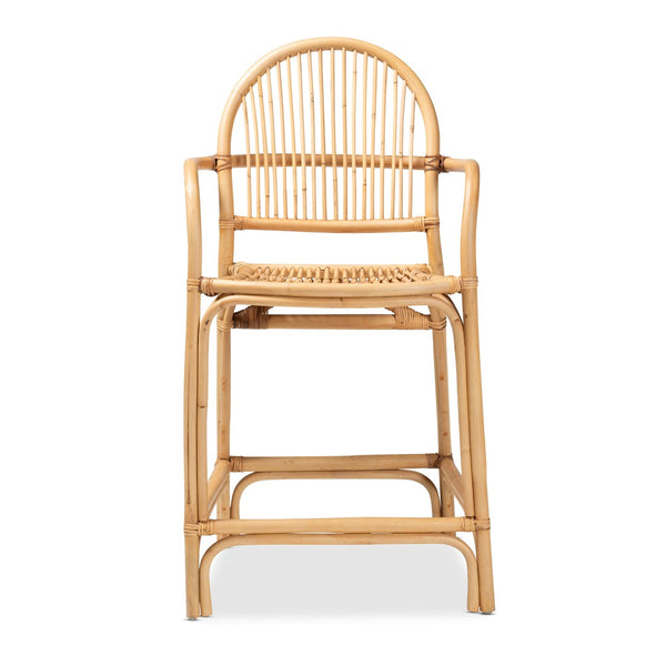 English Elm Modern Boho Rattan Rod Dining Chair Set of Two with Crisscross Base for Casual Spaces B2750P420359