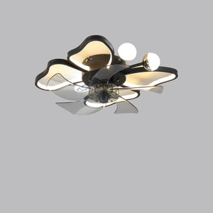 English Elm 19.7 Inch Modern Butterfly Ceiling Fan with 24W LED, Remote, Timer, Quiet Operation, White+Black W2312P374760