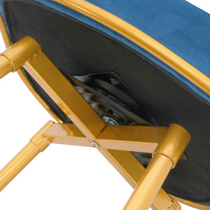 English Elm Christopher Knight Home® - Swivel Counter Height Bar Stools Set of 2 with 180° Turn, Hand-Woven Back, Gold Frame, Velvet Comfort Blue N762P216979C