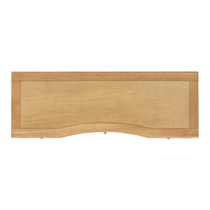 English Elm Jennifer Taylor Home - Dauphin 55" Executive Desk In Natural Brown Rubber Wood - Elegant Design With 3 Soft-Close Drawers B2719P238478