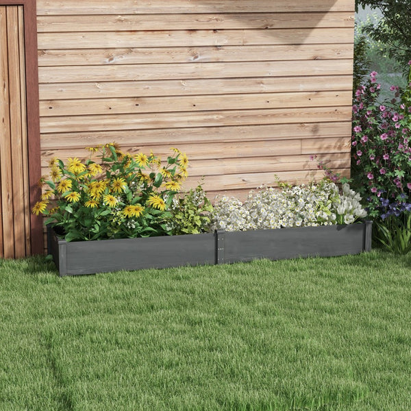 English Elm Outsunny 8X2Ft Elevated Wooden Garden Bed Kit With Self-Draining Design, Perfect For Small Spaces! W2225P200566-GIGA