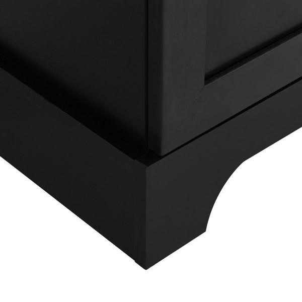 English Elm Storage Cabinet Tall Mdf Two Door Adjustable Shelves Matte Black Home Office Bath N725P181207Z