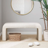 INK+IVY Steve Casual Boucle Waterfall Bench II105-0524 Cream