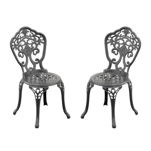 English Elm Cast Cast Aluminum Patio Dining Chair 2PCS Armless Black Frame 350lb Capacity Weatherproof Design W1710P220605