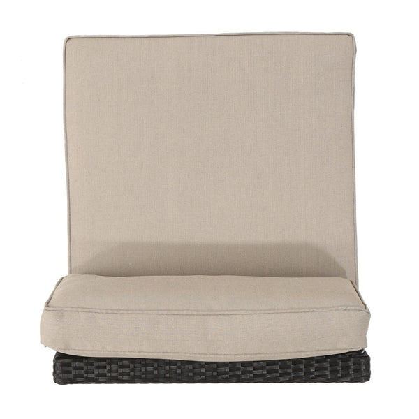 English Elm Santa Cruz Outdoor Wicker Sectional Armless Chair Set with Plush Weather Resistant Cushions Dark Brown 52976.00IRN