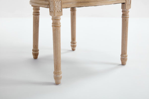 Set of Two Linen Upholstered Solid Wood Dining Side Chairs for Modern Farmhouse Kitchens