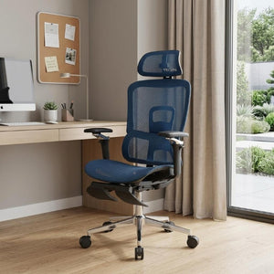Ergonomic Swivel Gaming Chair with Adjustable Height Rolling Base and Built-in Footrest Support