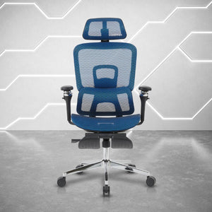 Ergonomic Swivel Gaming Chair with Adjustable Height Rolling Base and Built-in Footrest Support