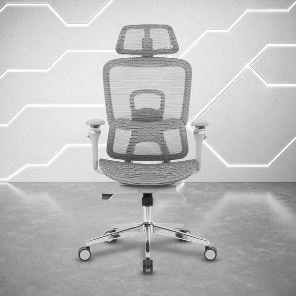 Ergonomic Swivel Gaming Chair with Adjustable Height Rolling Base and Built-in Footrest Support