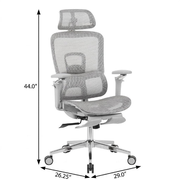 Ergonomic Swivel Gaming Chair with Adjustable Height Rolling Base and Built-in Footrest Support