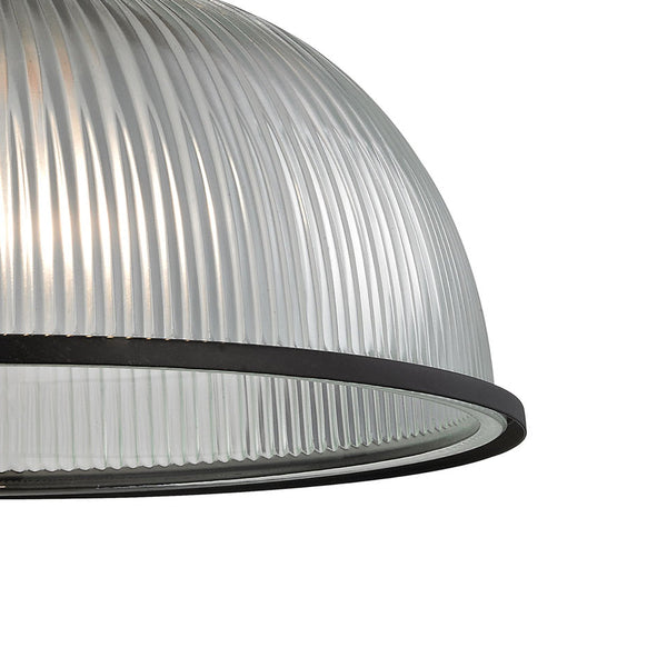 Thomas Lighting Liberty Park Ribbed Glass Dome Mini Pendant Brushed Chain Ceiling Kitchen Light Bronze 12 inches 7681PL/10