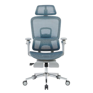 Ergonomic Swivel Gaming Chair with Adjustable Height Rolling Base and Built-in Footrest Support
