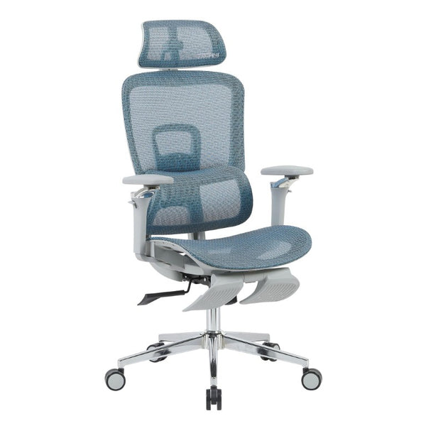 Ergonomic Swivel Gaming Chair with Adjustable Height Rolling Base and Built-in Footrest Support