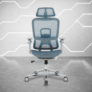 Ergonomic Swivel Gaming Chair with Adjustable Height Rolling Base and Built-in Footrest Support