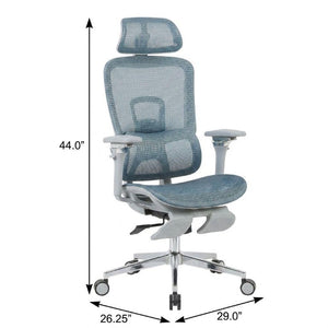 Ergonomic Swivel Gaming Chair with Adjustable Height Rolling Base and Built-in Footrest Support