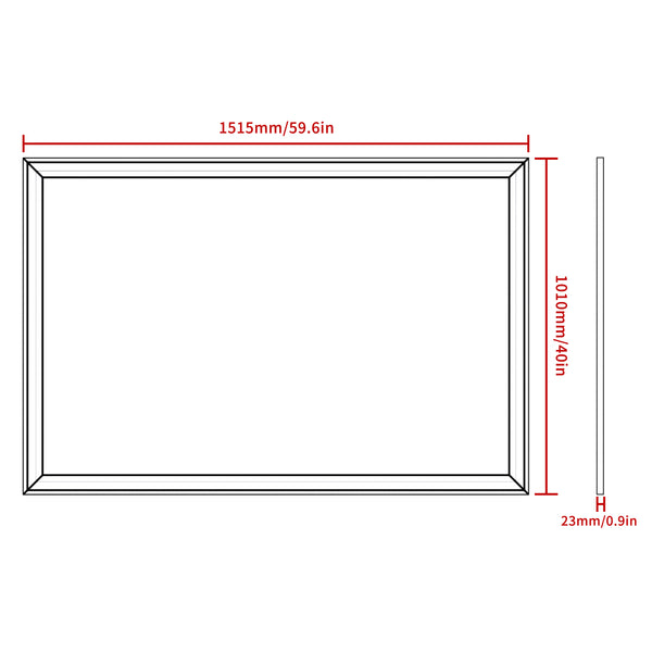 English Elm 60"X40" Oversized Modern Rectangle Mirror - Black Aluminum Frame For Versatile Wall Or Floor Use W708P297675