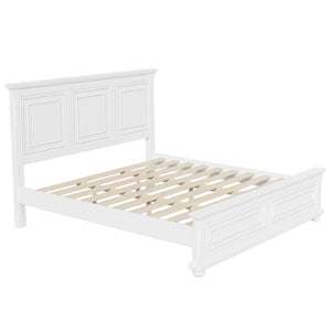 Solid Wood King Bed Frame for an Elegant Inviting Bedroom with Natural Timeless Charm