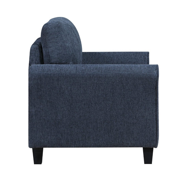 English Elm Contemporary Blue Chenille 3 Piece Living Room Set with Pocket Coil Cushioned Seating B011S02486