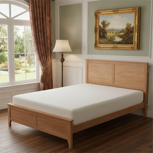 Natural Solid Wood Full Bed Frame for a Warm Minimalist Bedroom Aesthetic