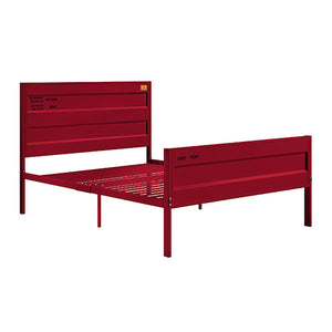 English Elm Red Cargo Container Metal Bed Frame Full Platform, Industrial Iron Design, No Box Spring Needed, Stylish B062P189165