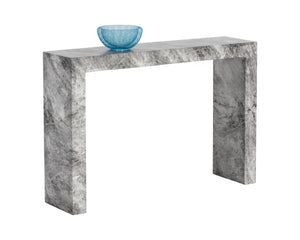 Sunpan Axle Console Table - Bold Concrete Design with Clean Lines for Modern Indoor and Outdoor Spaces Marble Look / Grey
