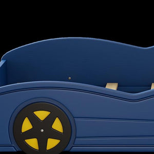 Solid Wood Race Car Twin Bed Frame for Kids Bedroom Fun Sporty Playroom Design