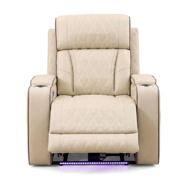 HomeRoots 36 Inch Faux Leather Tufted Manual Lift Recliner Chair with Usb Port for Living Room 768711