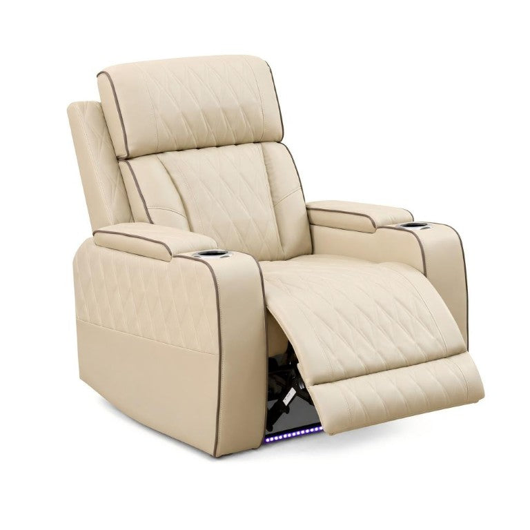 HomeRoots 36 Inch Faux Leather Tufted Manual Lift Recliner Chair with Usb Port for Living Room 768711
