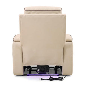 36 Inch Faux Leather Tufted Manual Lift Recliner Chair with Usb Port for Living Room