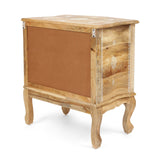 Christopher Knight Home® - Noble House - Culloden Handcrafted Boho Mango Wood Cabinet, Natural and White