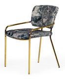 VIG Furniture Modrest Farnon - Modern Patterned Velvet and Gold Dining Chair VGEUMC-9560-A