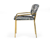 VIG Furniture Modrest Farnon - Modern Patterned Velvet and Gold Dining Chair VGEUMC-9560-A