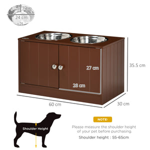 English Elm Pawhut Large Elevated Dog Bowls With Spacious Storage Cabinet For Organized Pet Feeding Station W2225P249933-GIGA