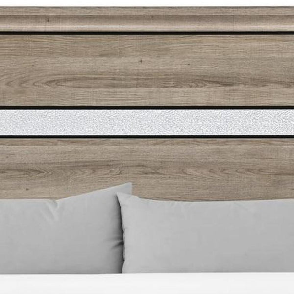 Brown Solid Wood King Storage Bed with Under Frame Drawers for Bedroom
