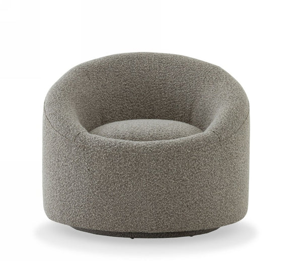 VIG Furniture Frontier Glam Fabric Accent Chair With Swivel Base, Plush Foam Cushioning And Sleek Sloped Arms Grey Lounge Chair VGODZW-993