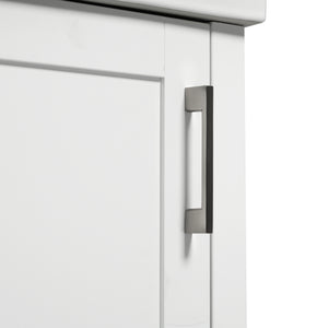 English Elm 20.28'' 20.28" Modern Bathroom Vanity with Ceramic Sink, Solid Wood Frame, Soft-Close Drawer & Cabinet - Space-Saving Design White N729P277755K