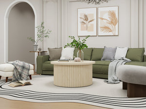 English Elm Coffee Table - Modern Round Accent Table With Flip-Top Design For Small Spaces & Living Rooms W688P248119